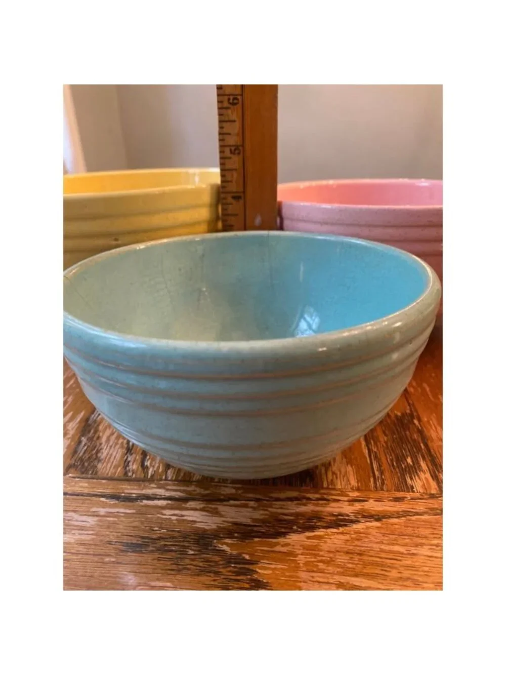 Mccoy Pastel Mixing Bowls Set Of 3 Beehive Pattern Speckled Colors Robin Egg Cir